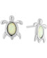 ფოტო #1 პროდუქტის Simulated Opal Turtle Stud Earrings (7/8 ct. t.w.) in Sterling Silver, Created for Macy's