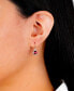 ფოტო #6 პროდუქტის Fine Crystal 6mm Bezel Drop Earrings in Sterling Silver