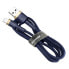 Фото #1 товара Wytrzymały nylonowy kabel przewód USB Iphone Lightning QC3.0 1.5A 2M niebieski