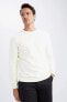 Фото #1 товара Regular Fit Bisiklet Yaka Basic Pamuklu Sweatshirt