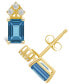 Фото #2 товара Серьги Macys London Blue Topaz & Diamond 14K Gold