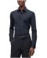 ფოტო #1 პროდუქტის Men's Micro-Dobby Performance-Stretch Slim-fit Dress Shirt