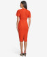 Фото #2 товара Women's Ruched Flutter-Sleeve Sheath Dress