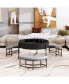 Modern Round Lift-Top Coffee Table With Storage & 3 Ottoman