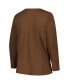 Фото #3 товара Women's Brown Cleveland Browns Plus Size Foiled Play Long Sleeve T-shirt