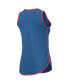 Фото #4 товара Women's Heathered Royal Chicago Cubs Contrast Binding Scoop Neck Tank Top