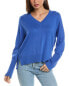 Hannah Rose High-Low Cashmere-Blend Sweater Women's Blue O/S