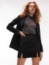 Фото #1 товара Topshop tailored side split mini skirt in black