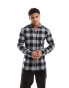 Only & Sons buffalo check shirt in grey and black