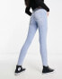 Only Blush skinny jeans with frayed hem in light blue