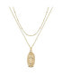 Фото #1 товара 14K Gold Flash Plated Virgin Mary Layered Pendant Necklace