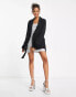 Фото #4 товара New Look belted blazer with fluff trim in black