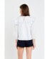 Women's Contrast Embroidery Top