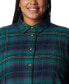 ფოტო #4 პროდუქტის Plus Size Holly Hideaway Cotton Checked Flannel Tunic Shirt
