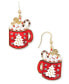 Фото #1 товара Gold-Tone Pavé & Imitation Pearl Hot Chocolate Drop Earrings, Created for Macy's