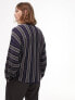 Topman cardigan with vertical stripe in grey and navy