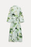 Фото #5 товара Платье-рубашка из ткани с цветочным принтом — zw collection ZARA
