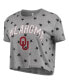 Фото #3 товара Women's Heathered Gray Oklahoma Sooners Headliner Stars Cropped Tri-Blend T-shirt