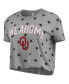 Women's Heathered Gray Oklahoma Sooners Headliner Stars Cropped Tri-Blend T-shirt