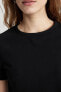 Kadın T-shirt Siyah C4332ax/bk81