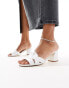 Truffle Collection block heel mule sandals in white Белый, 40 - фото #3