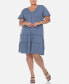 ფოტო #1 პროდუქტის Plus Size Short Sleeve V-neck Tiered Midi Dress