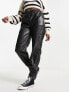Фото #4 товара Vero Moda leather look tie waist joggers in black