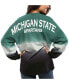 ფოტო #3 პროდუქტის Women's Green Michigan State Spartans Ombre Long Sleeve Dip-Dyed T-shirt