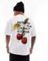 Фото #4 товара Jack & Jones oversized t-shirt with cherry back print in white