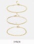 Фото #1 товара ALDO 3 pack of stainless steel snake and figaro chain bracelet in gold