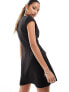 Фото #3 товара Kaiia tailored pocket detail cap sleeve mini dress in black