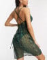 Фото #3 товара Brave Soul strappy beach dress in dark green snake print