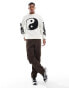 Bershka peace sign knitted jumper in ecru