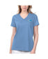 Фото #1 товара Women's Blue Detroit Lions Game Time V-Neck T-shirt