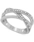 ფოტო #1 პროდუქტის Diamond Multirow Crossover Ring (1/6 ct. t.w.) in Sterling Silver