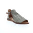 Miz Mooz Feat 279040 Womens Gray Leather Hook & Loop Strap Sandals Shoes