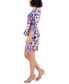 Фото #3 товара Petite Printed Elbow-Sleeve Side-Twist Dress