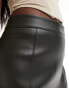 Forever New leather look mini skirt in khaki