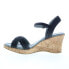 Фото #3 товара David Tate Baily Womens Black Synthetic Hook & Loop Wedges Heels Shoes