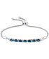 ფოტო #1 პროდუქტის Sapphire (2-1/10 ct. t.w.) & Diamond (1/10 ct. t.w.) Bolo Bracelet in Sterling Silver