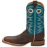 Фото #3 товара Justin Boots Caddo Square Toe Cowboy Mens Blue, Brown Casual Boots BR742