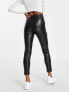 New Look Petite faux leather legging in black