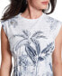 Women's Tobacco Palms Printed Corset T-Shirt Белый, XS - фото #5