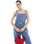 Levi's Drea sleeveless denim jumpsuit in mid blue