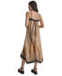 ფოტო #2 პროდუქტის Women's Cotton Contrast-Trim V-Neck Sleeveless Dress