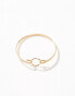 Фото #3 товара ASOS DESIGN 14k gold plated cuff bracelet with circle detail