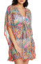 Фото #1 товара Rod Beattie 300242 Mixed Print Chiffon Caftan in Multi at Nordstrom, Size Large