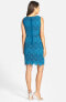 NUE by Shani 237605 Womens Sleeveless V-Neck Lace Sheath Dress Blue Size 4