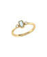 ფოტო #1 პროდუქტის Emerald Cut Opal Gemstone, Natural Diamonds Birthstone Ring in 14K Yellow Gold