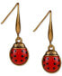 Фото #1 товара Gold-Tone Red Ladybug Drop Earrings